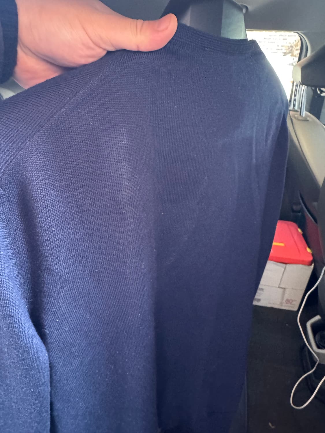 메종 키츠네 트라이컬러 폭스 패치 클래식 가디건 네이비 XL 상품이미지4