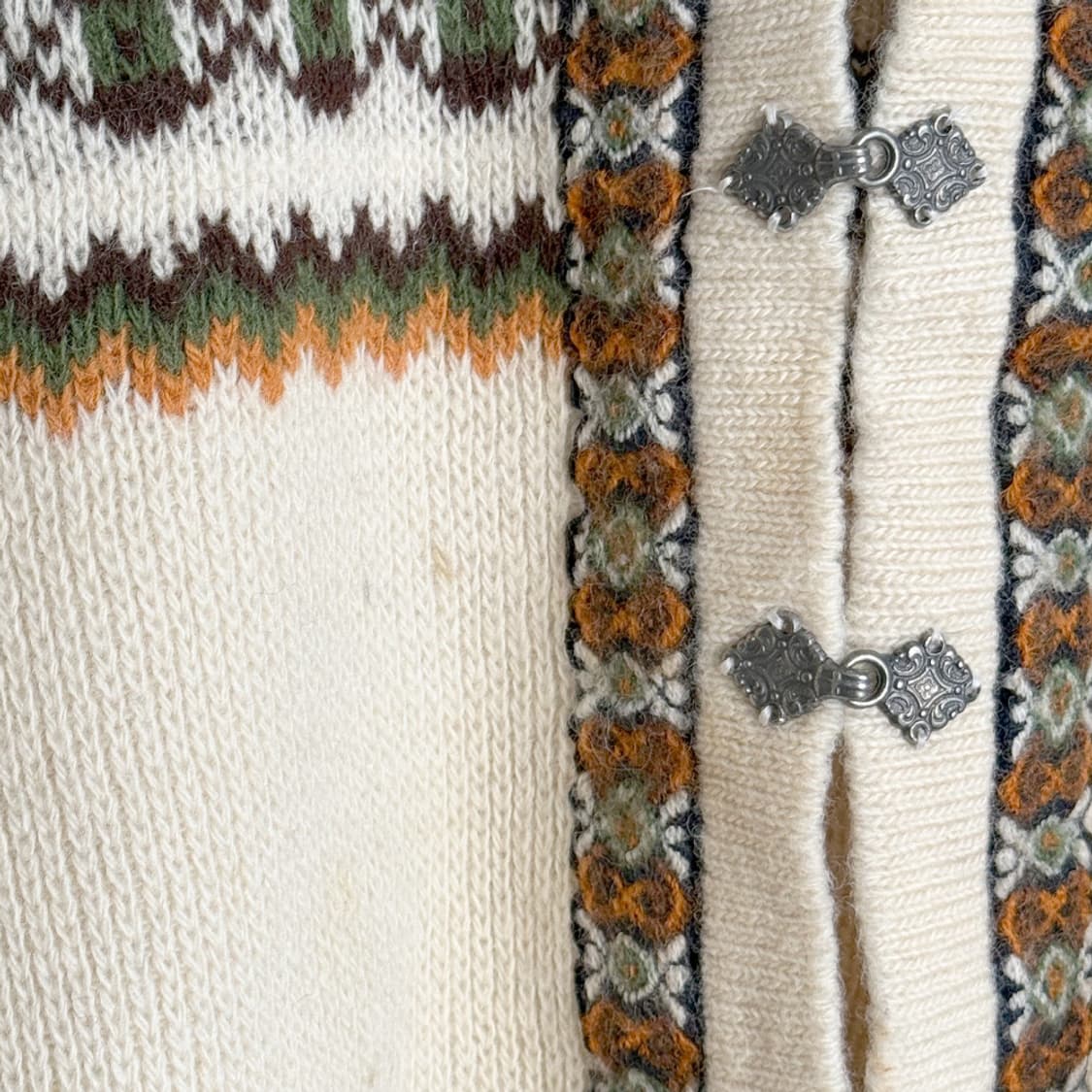 Norwegian Olive Wool Cardigan 상품이미지4