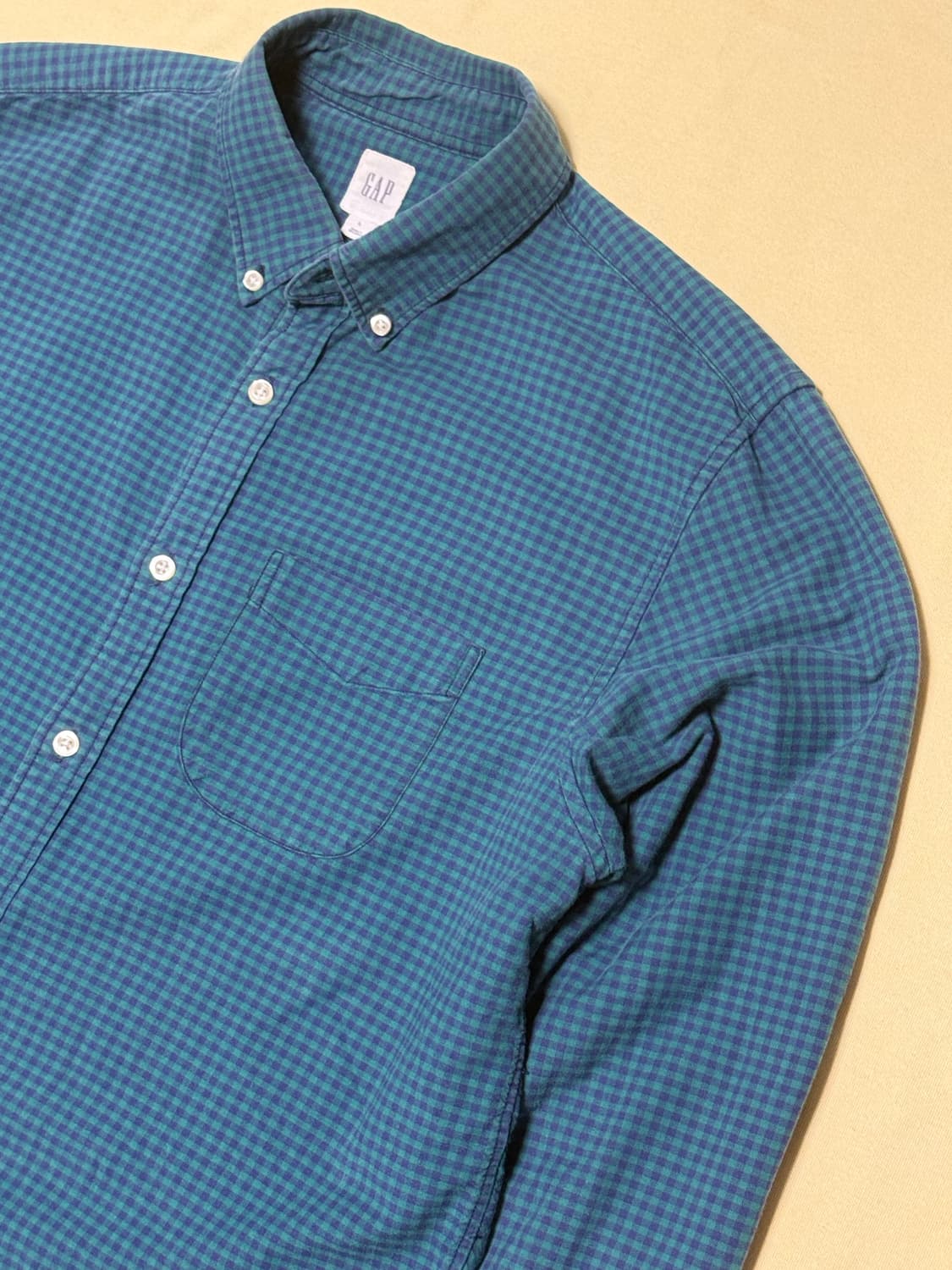 올드 갭 미니체크 버튼 다운 셔츠 90s 상품이미지5