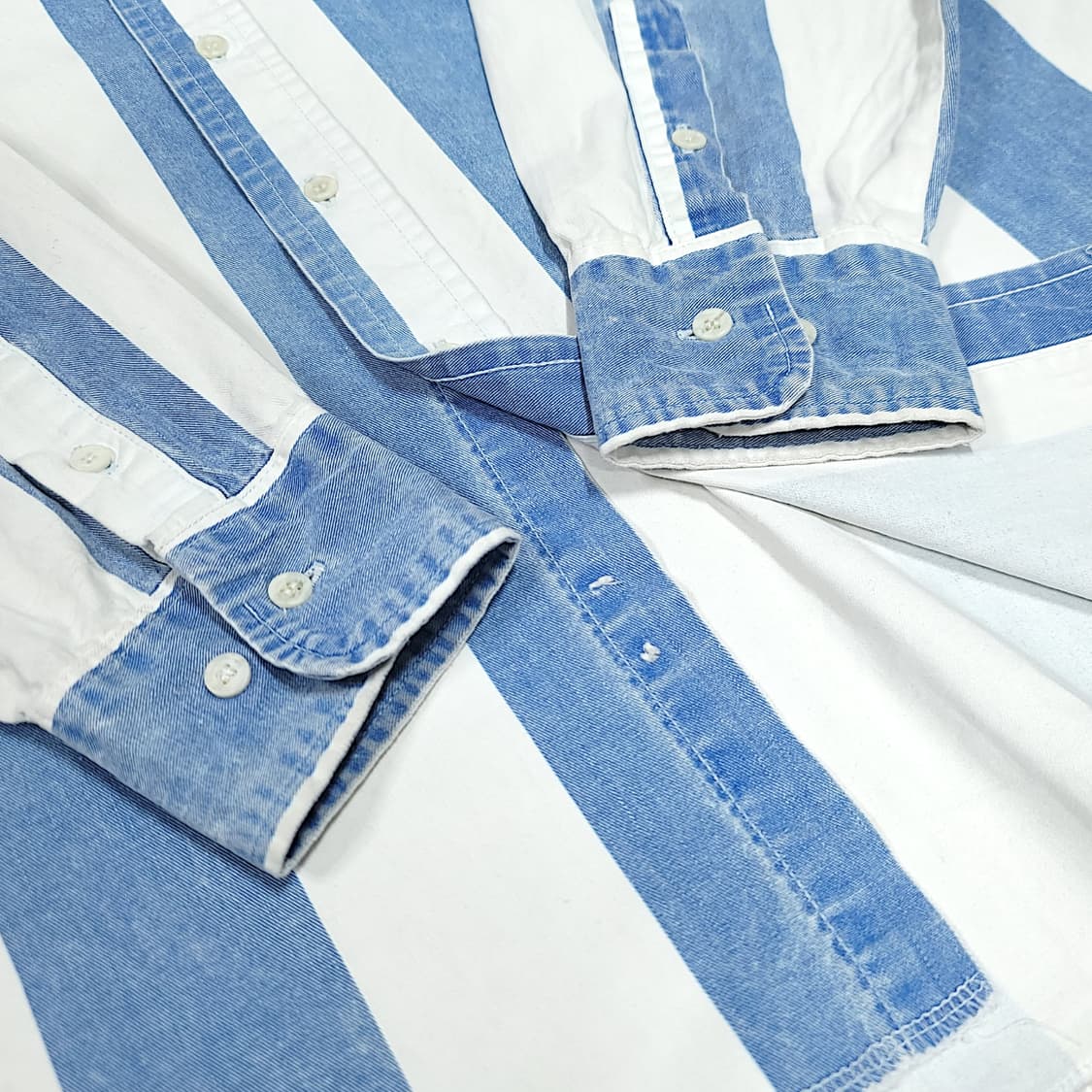 [L] 랭글러 화이트&블루 스트라이프 웨스턴  긴팔셔츠 상품이미지6