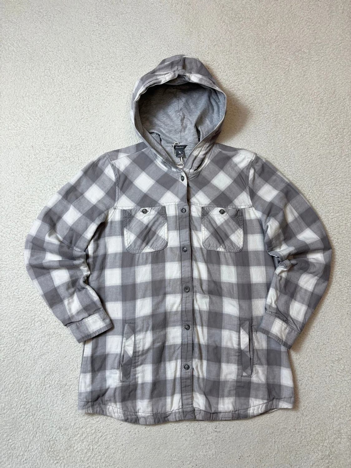 에디바우어 00's 우먼스 플란넬 후드 셔츠 자켓 PN6496 상품이미지1