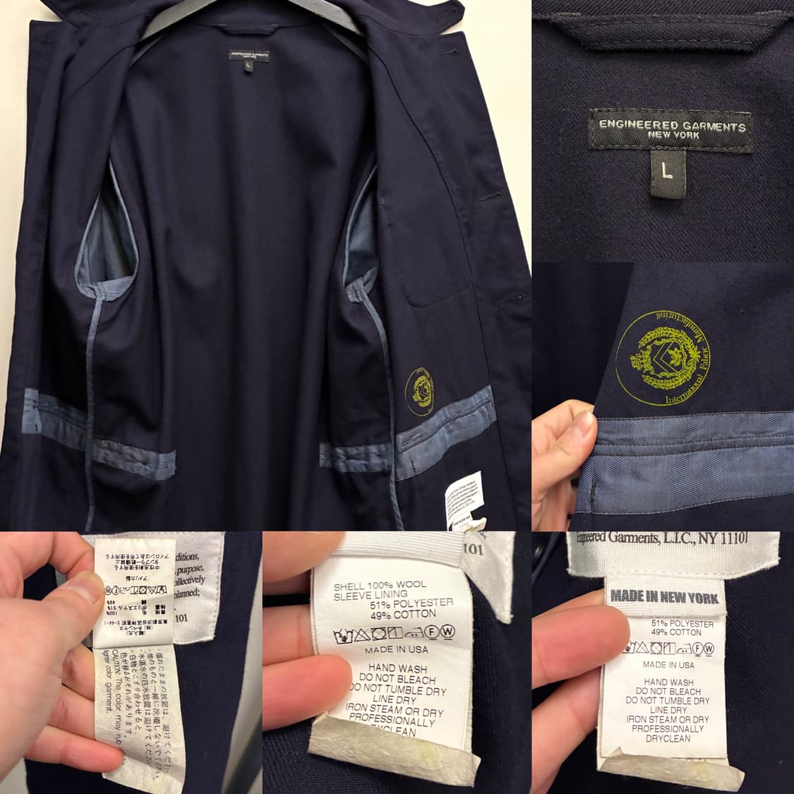 (L/105)엔지니어드 가먼츠 울 유니폼 서지 로이터자켓 블레이저 상품이미지9