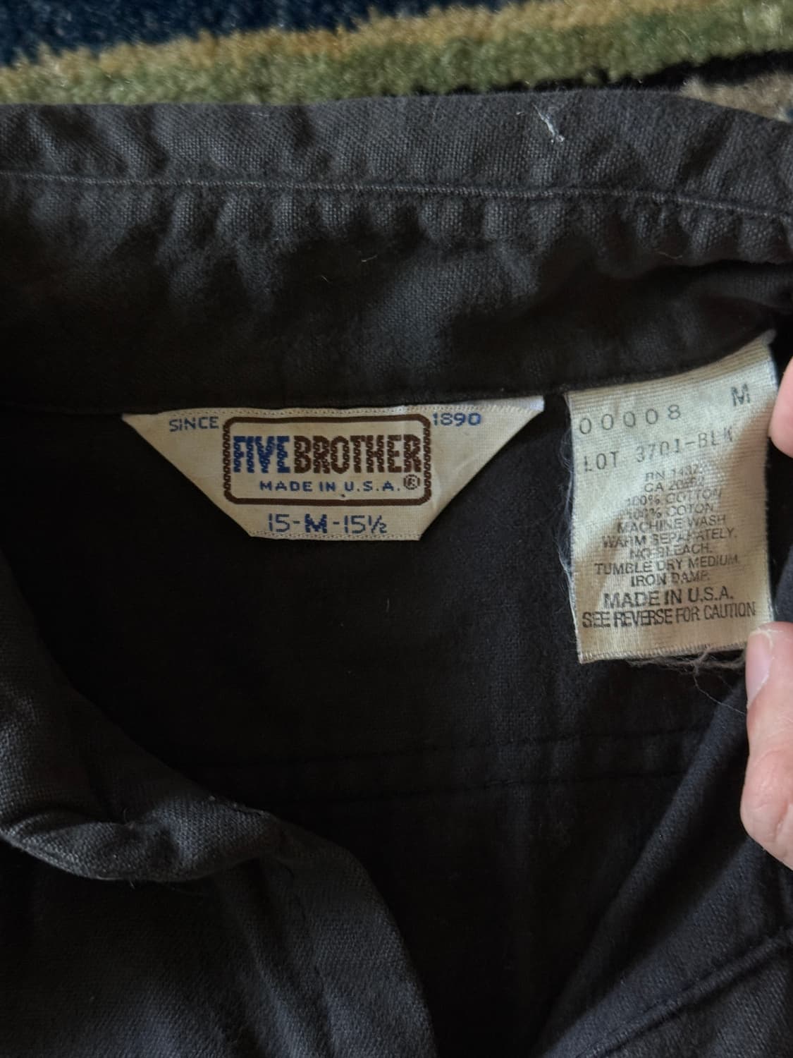 80s Five Brother USA Fade black 샤모아 셔츠 상품이미지7