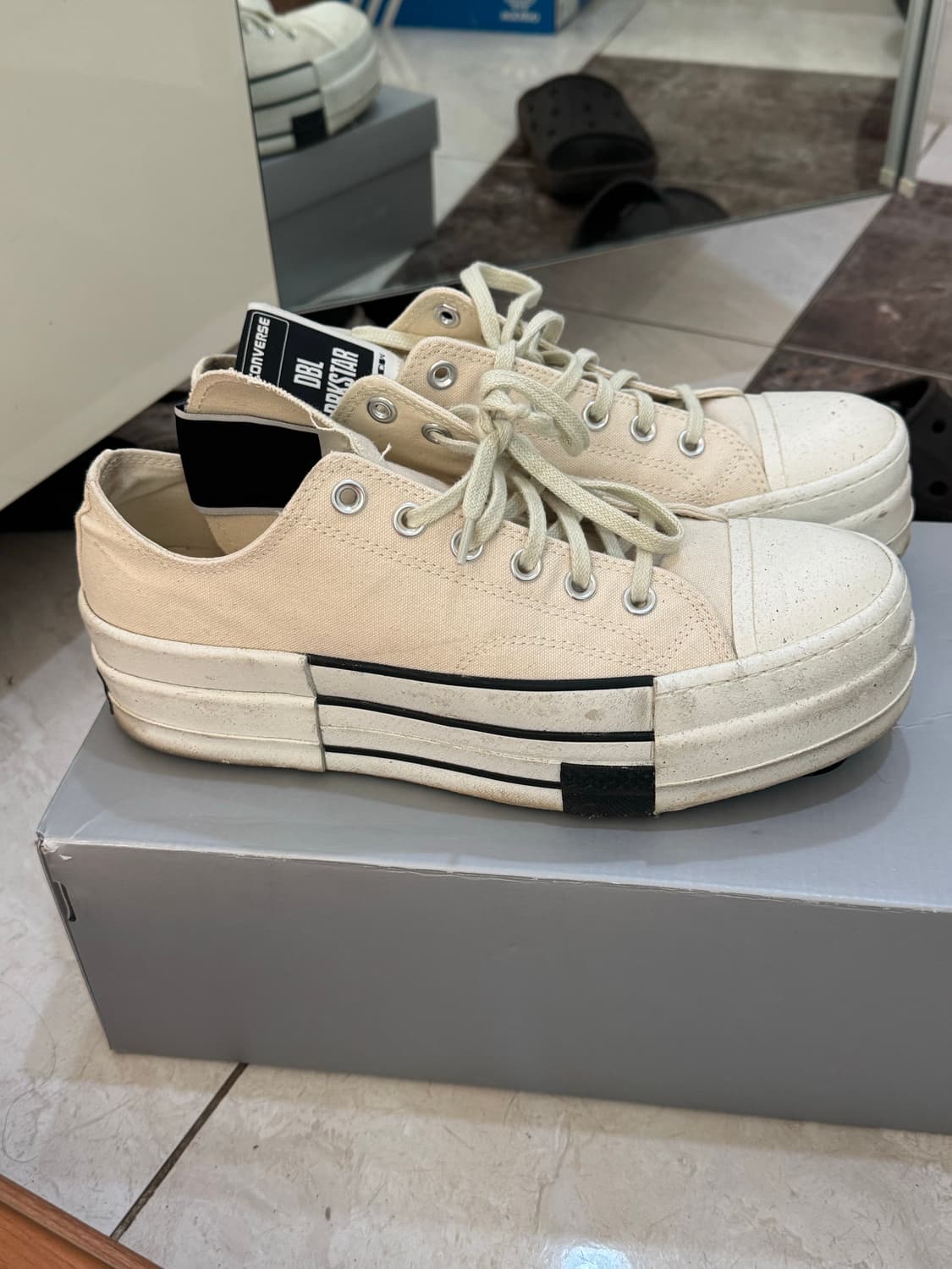 컨버스 릭오웬스 다크쉐도우 더블 다크스타 척 70 내추럴 아이보리 275 상품이미지2