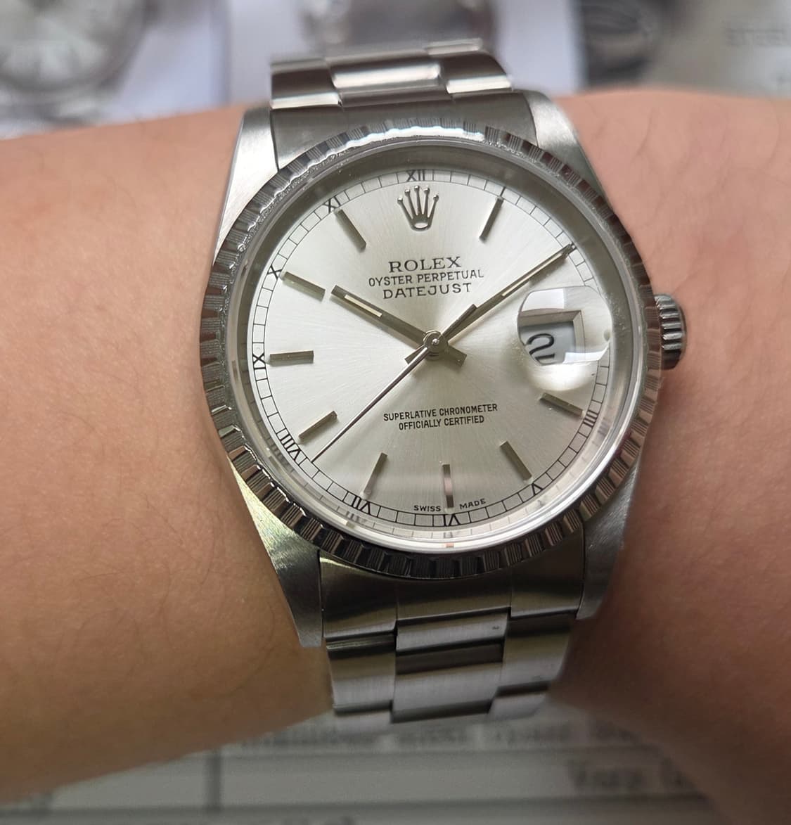 롤렉스 데이저스트 16220 레일로드 실버판 오이스터 브레이슬릿 ver. 상품이미지3
