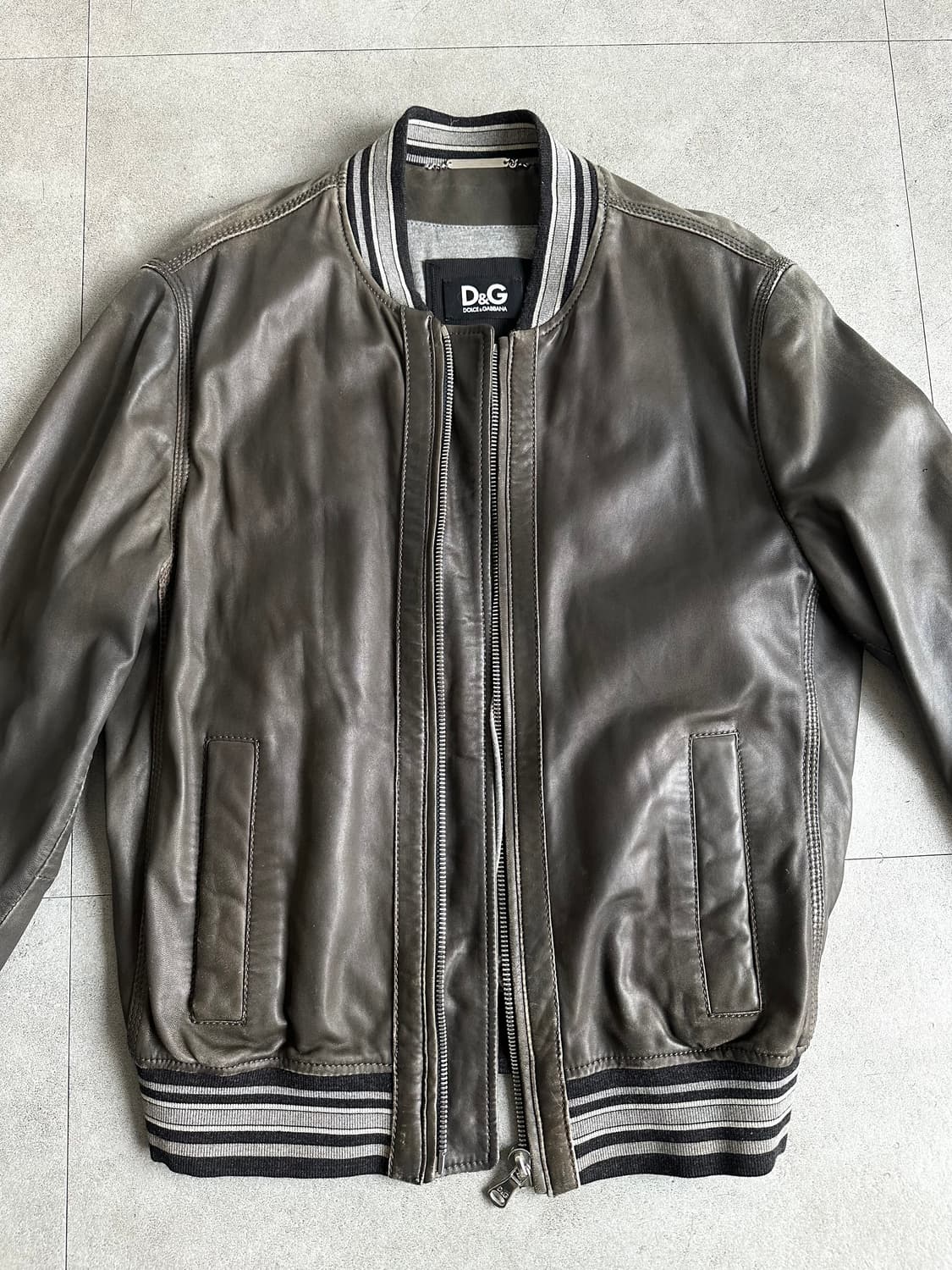 돌체앤가바나 00s 브라운 램스킨 레더 봄버 상품이미지2