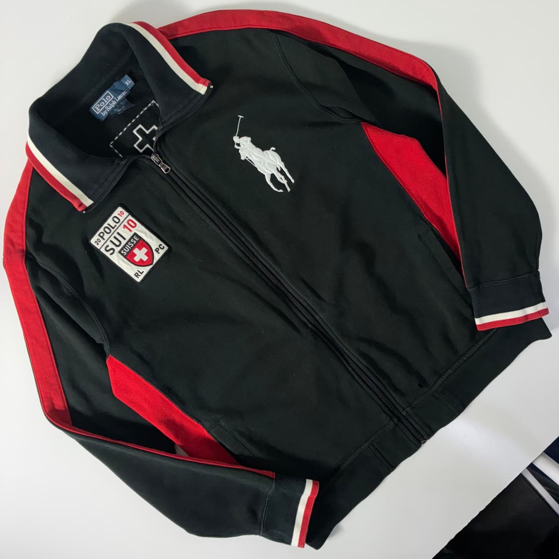 Polo 폴로 랄프로렌 00's 스위스 블랙 화이트 빅포니 집업 자켓 상품이미지3
