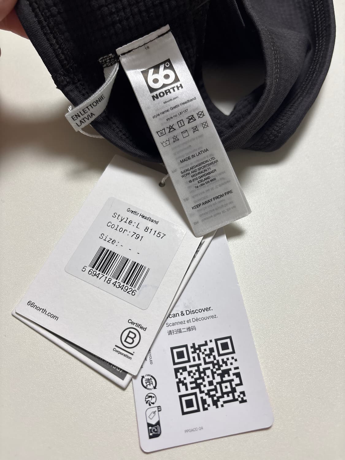 66north 헤어밴드 차콜 새상품 상품이미지3