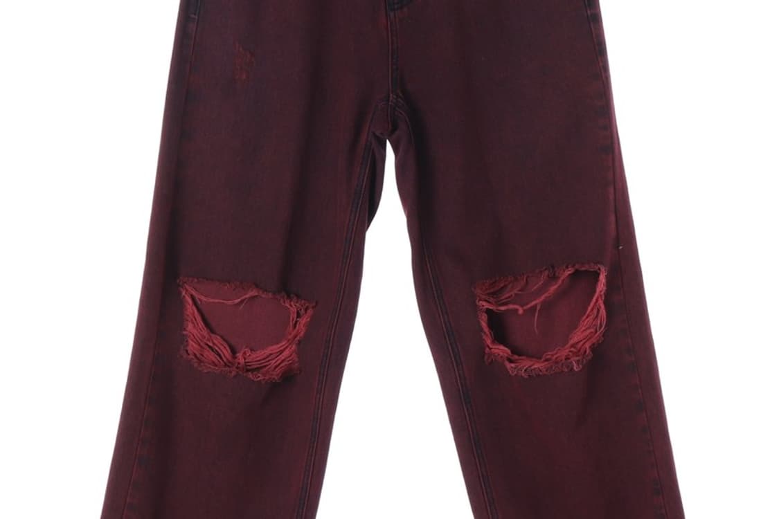 스컬프터 버건디 워싱 디스트로이드 데님 S 상품이미지4