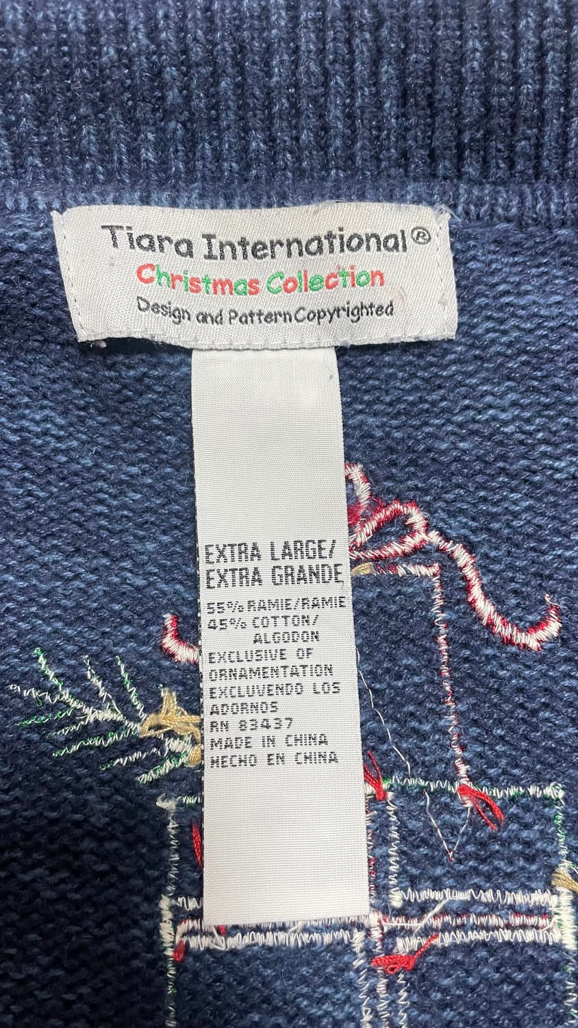 USA 90s 빈티지 크리스마스 패치 니트 가디건 XL 상품이미지6