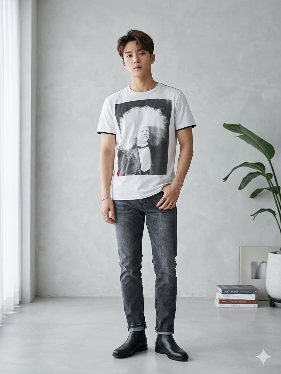 디젤(DIESEL) 인더스트리 그래픽 프린팅 반팔 티셔츠 상품이미지1