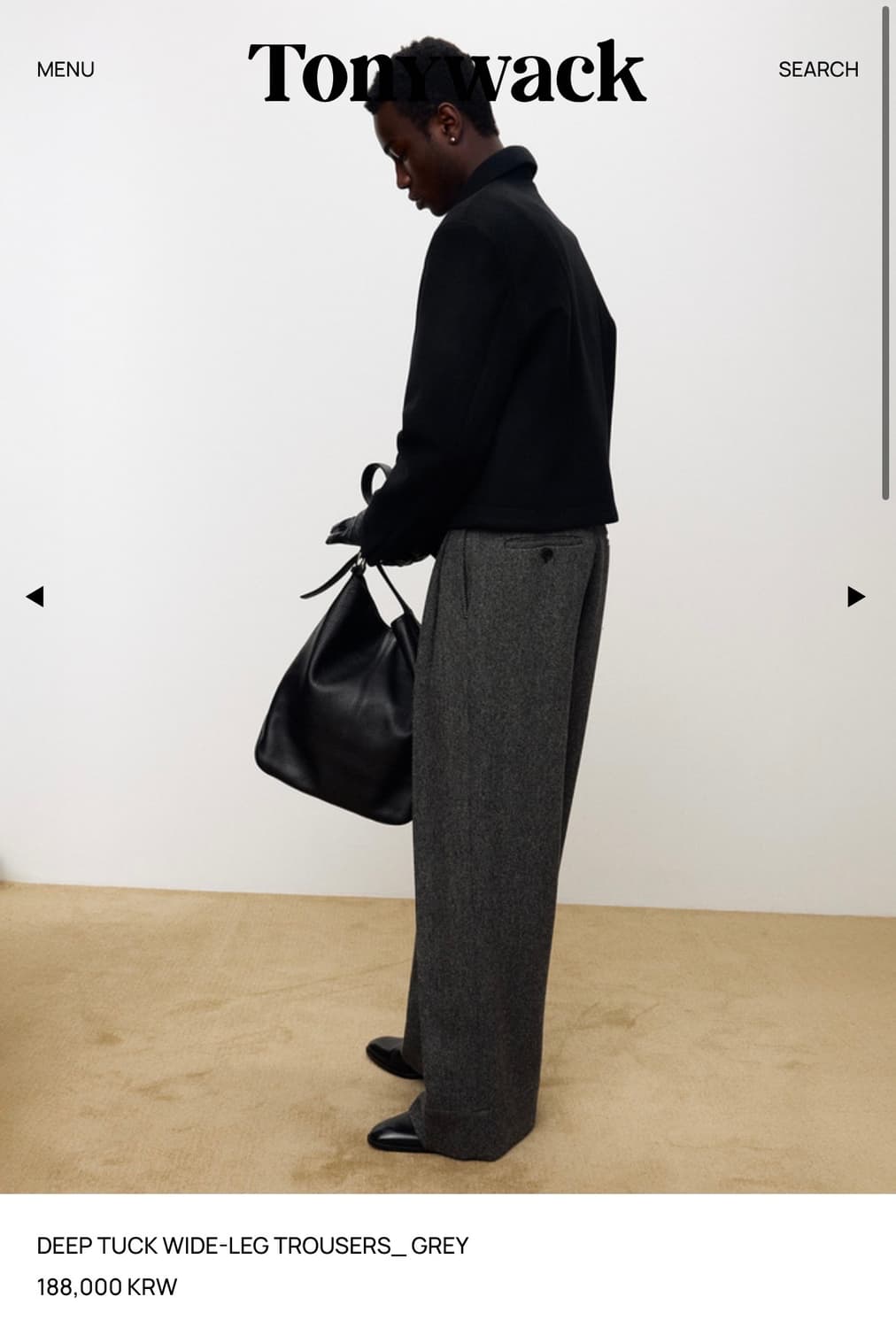토니웩 딥턱 와이드레그 트라우저 그레이 30M 상품이미지1
