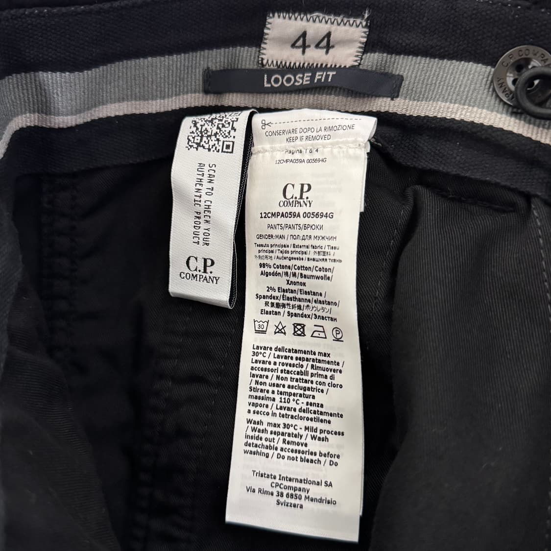 cp컴퍼니 22ss 루즈핏 렌즈 카고팬츠 블랙 44 상품이미지4