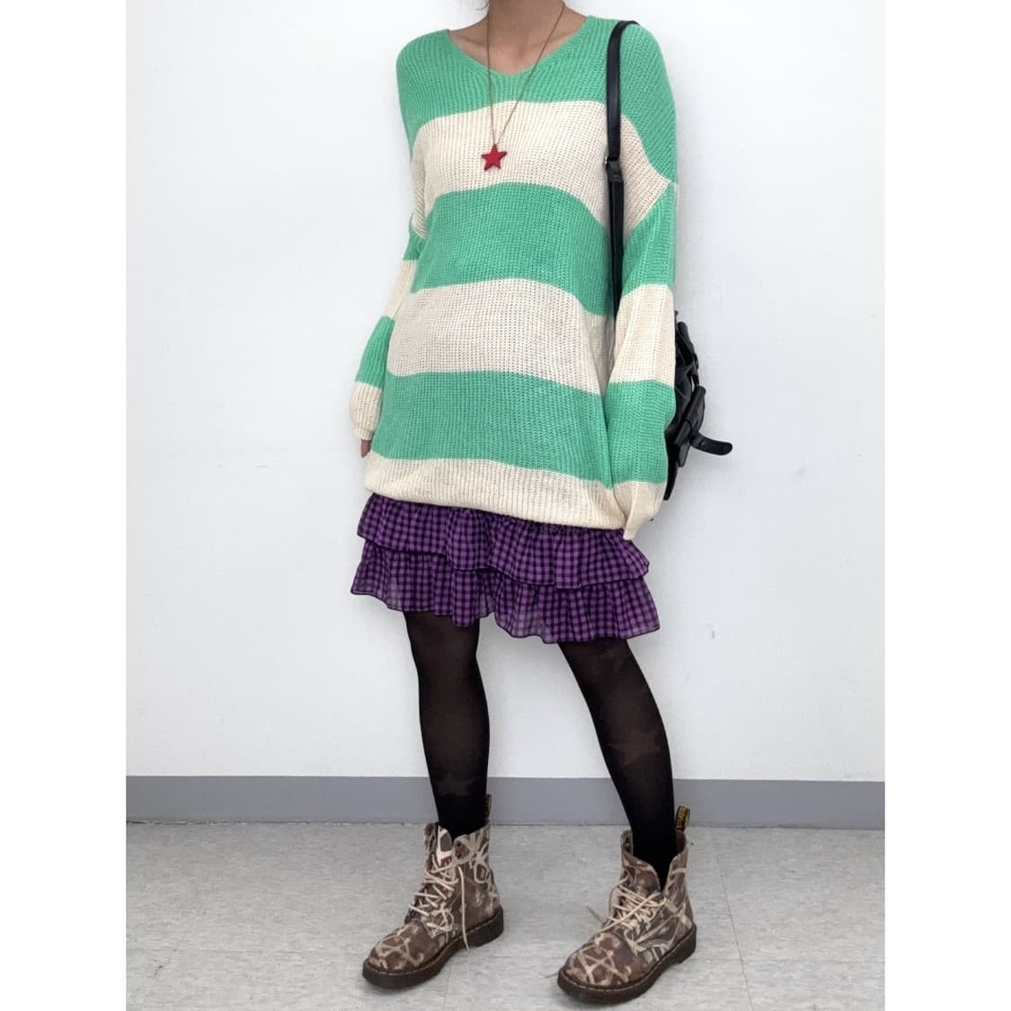 빈티지 펑크 키치 슬리브리스 스커트 상품이미지2