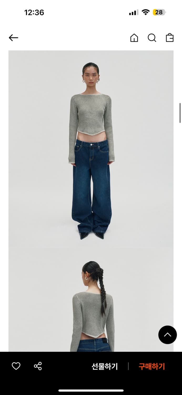 스웨이드 STANDARD CURVED DENIM DARK BLUE 상품이미지2