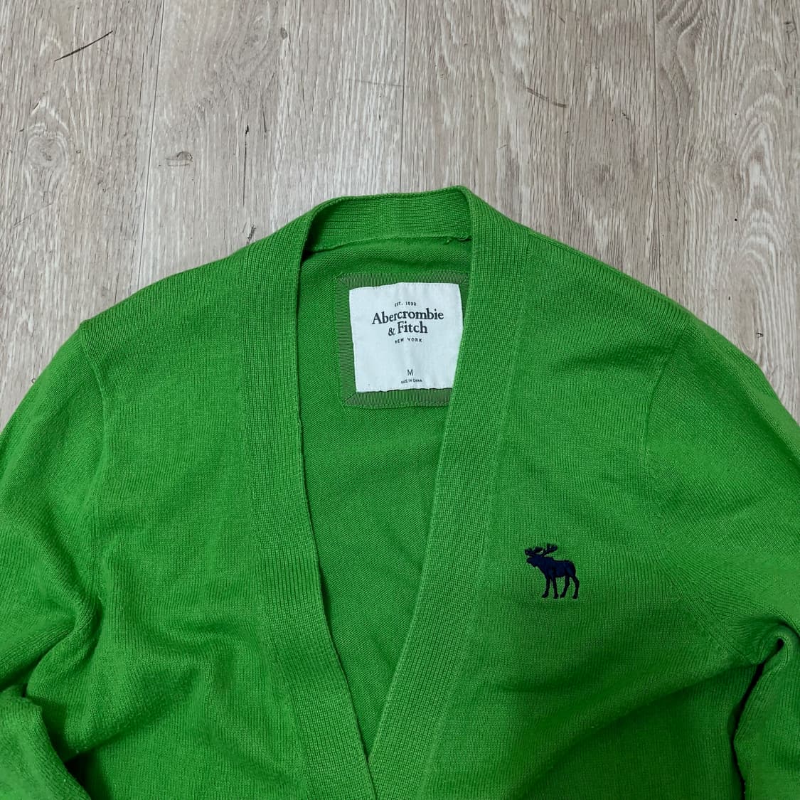 아베크롬비 앤 피치 무스 자수 로고 니트 가디건 [그린] M/95 상품이미지2