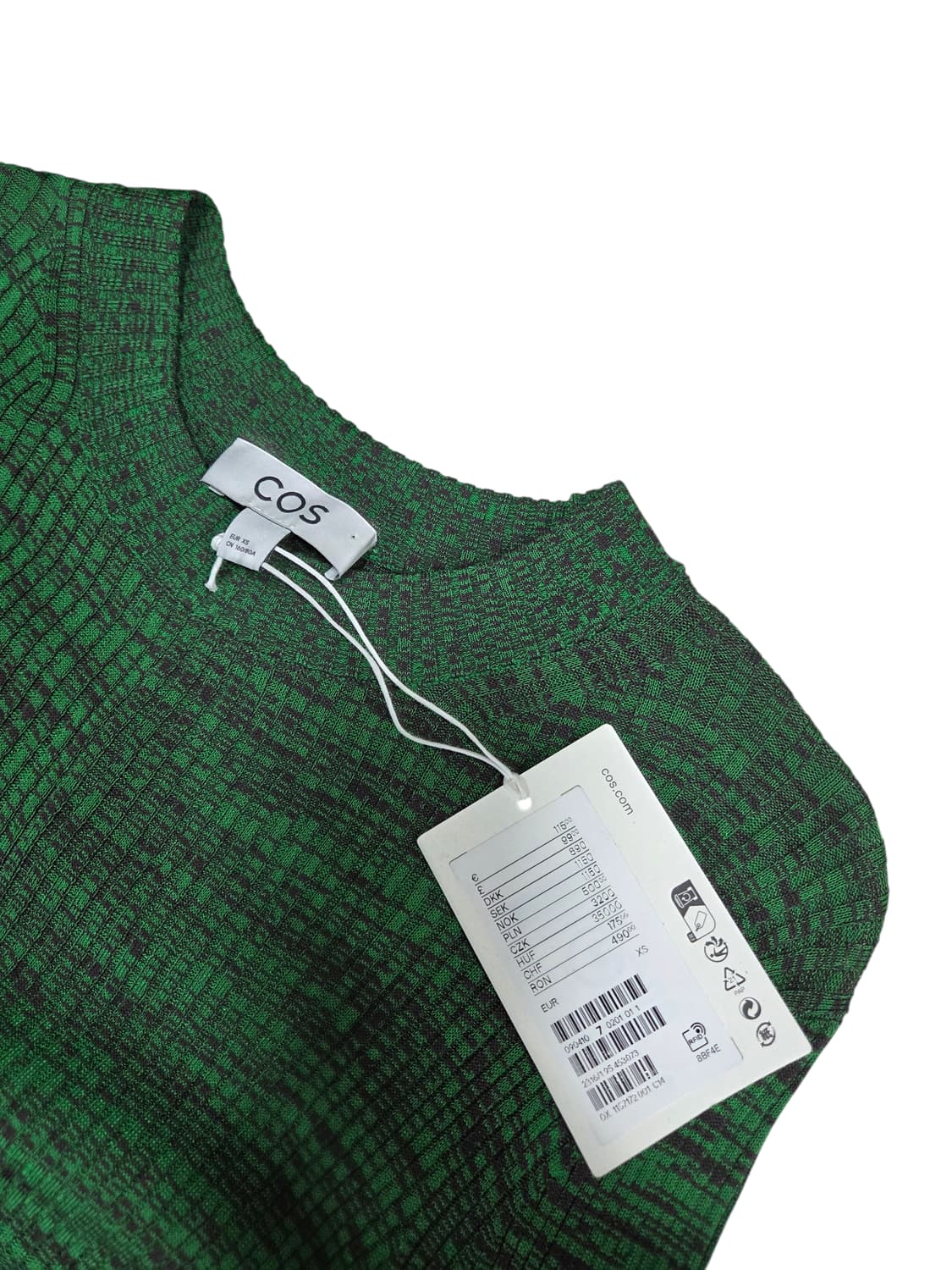 COS 코스 그린패턴 올 스판 니트 롱 원피스 XS 상품이미지2