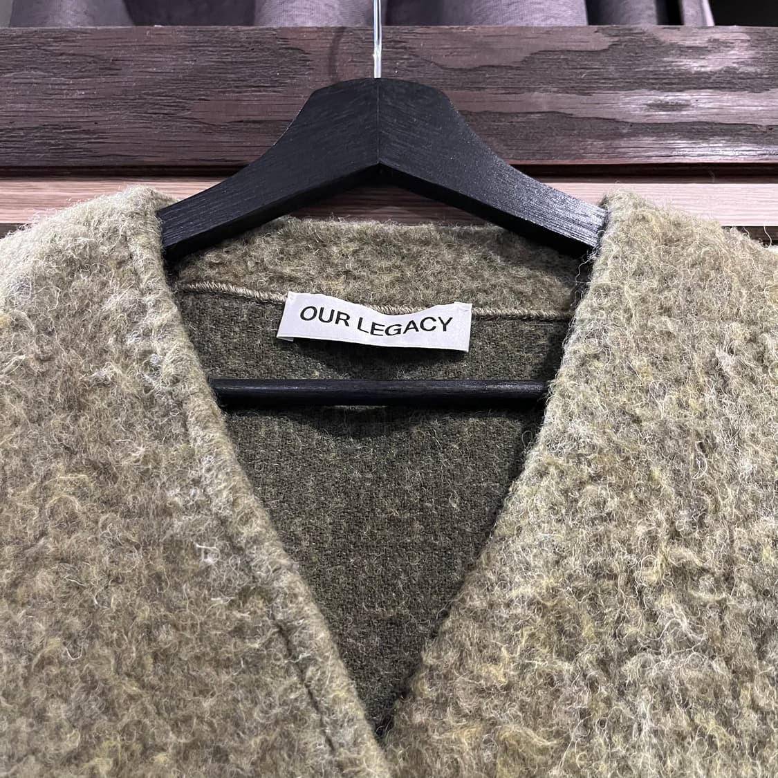 OUR LEGACY 아워레가시 카키 투포켓 울 블렌드 미니멀 퍼지 덤블  상품이미지2