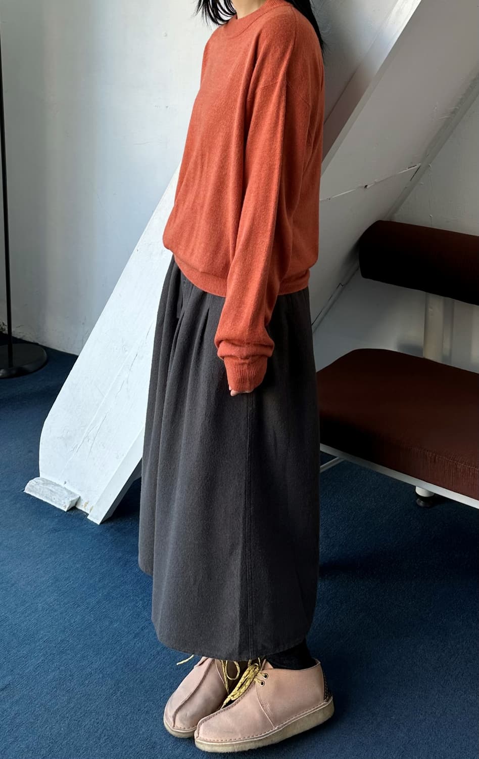 Wide rib neck carrot knit 상품이미지2