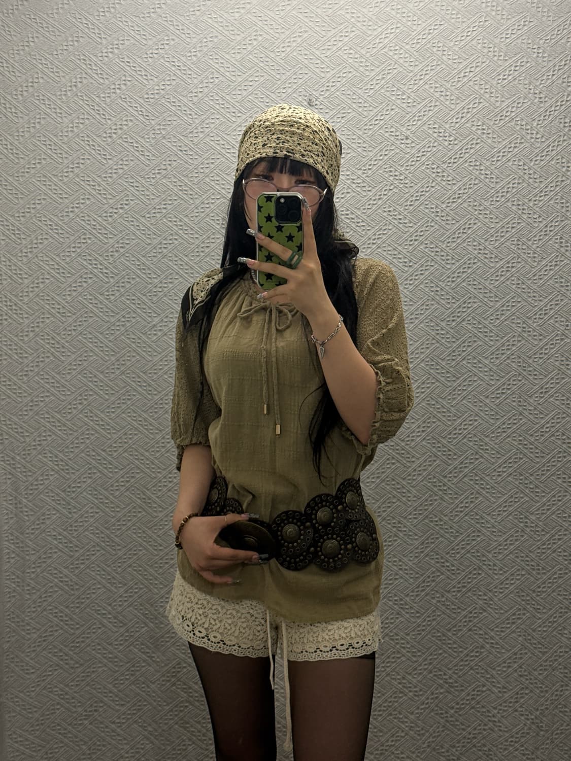스트릿 펑크 웨스턴 빈티지 볼드 아일렛 레더 벨트 K0368 상품이미지2