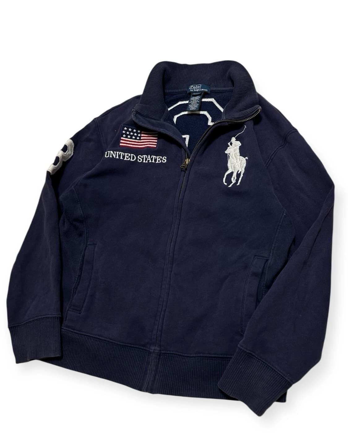 폴로 빅포니 USA 성조기 네이비 집업 상품이미지2