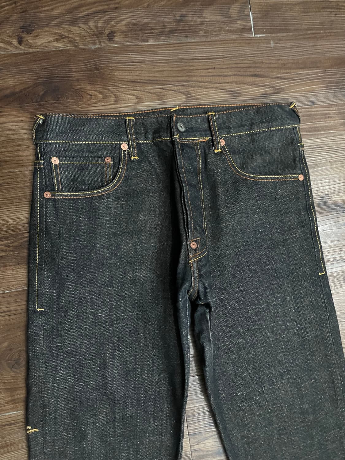 에비수 재팬 용자수 레드 드래곤 자수 데님 팬츠 상품이미지3