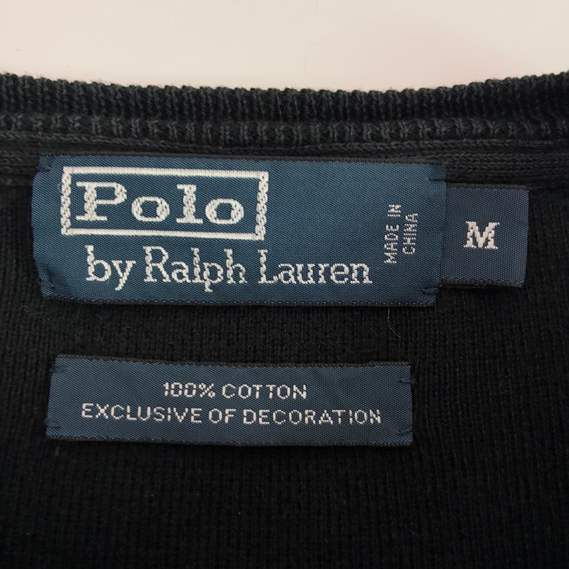 Polo  폴로 랄프로렌 자수 블랙 코튼 라운드 니트 상품이미지2