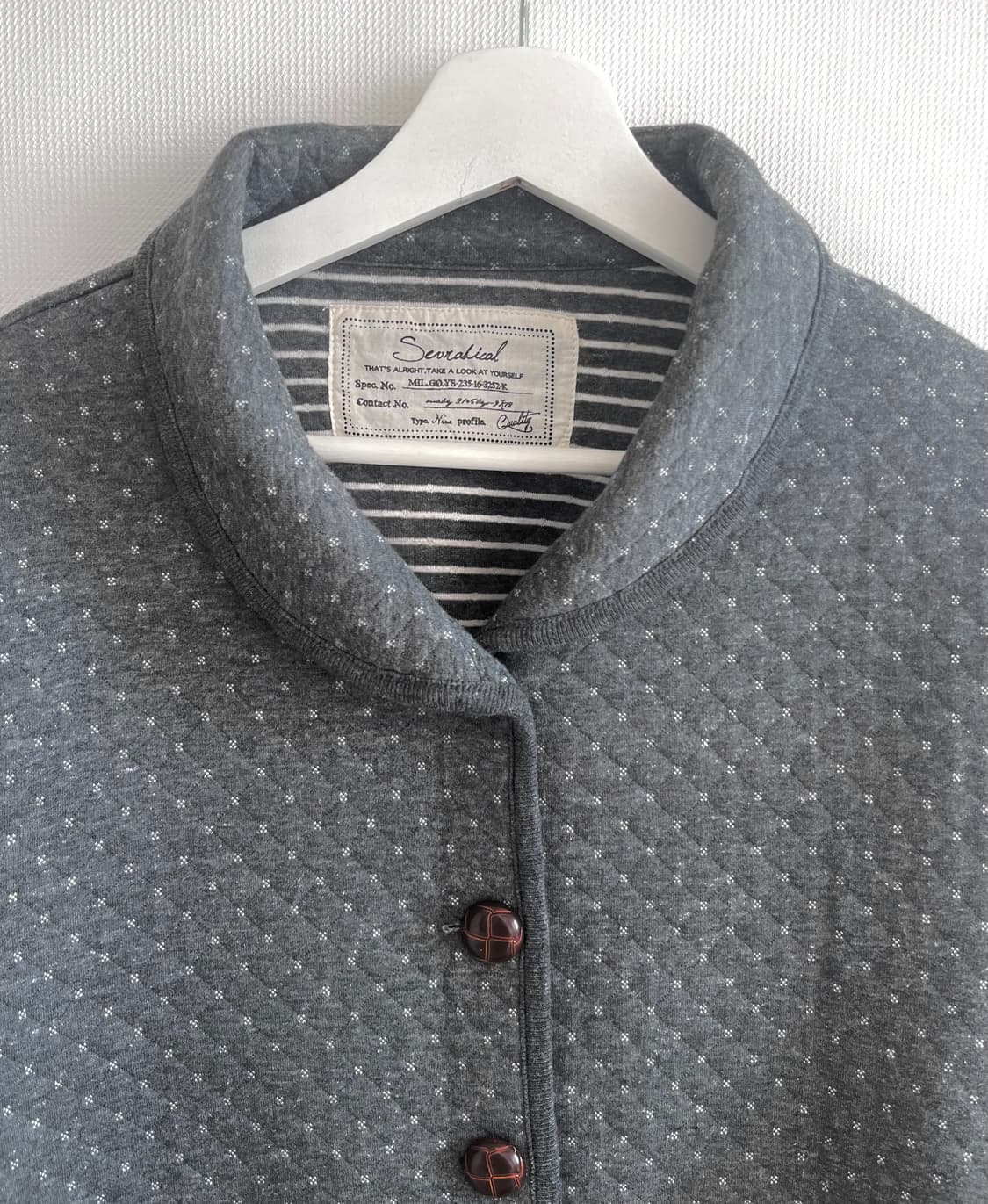 도트 스트라이프 면자켓 상품이미지2