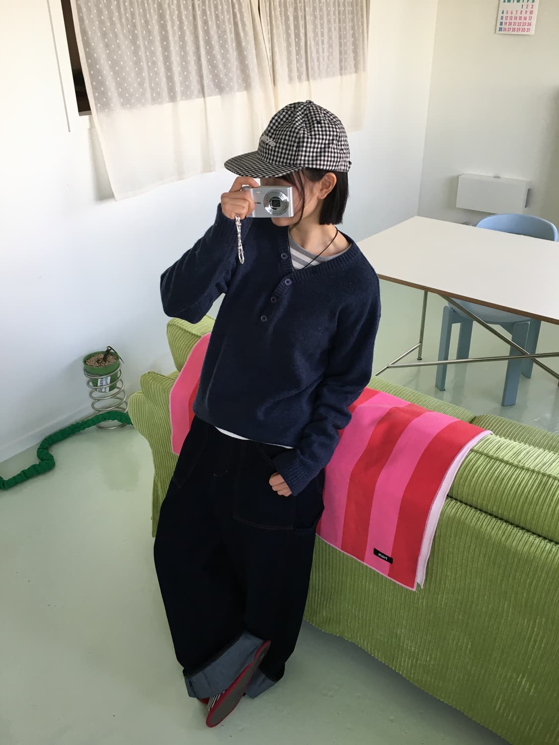 JPN Blue henry neck knit 상품이미지1