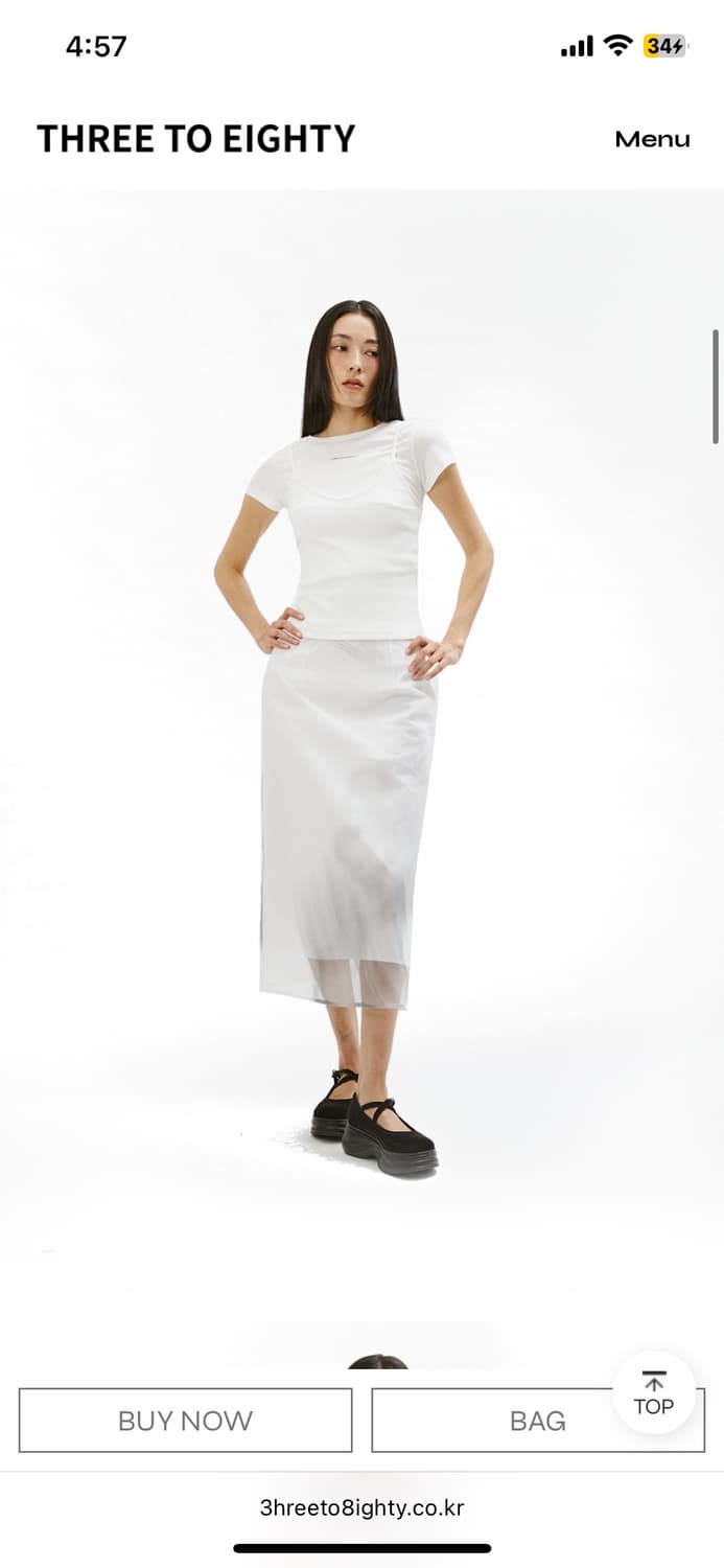 쓰리투에이티 프린티드 오간자 스커트 새상품 상품이미지3