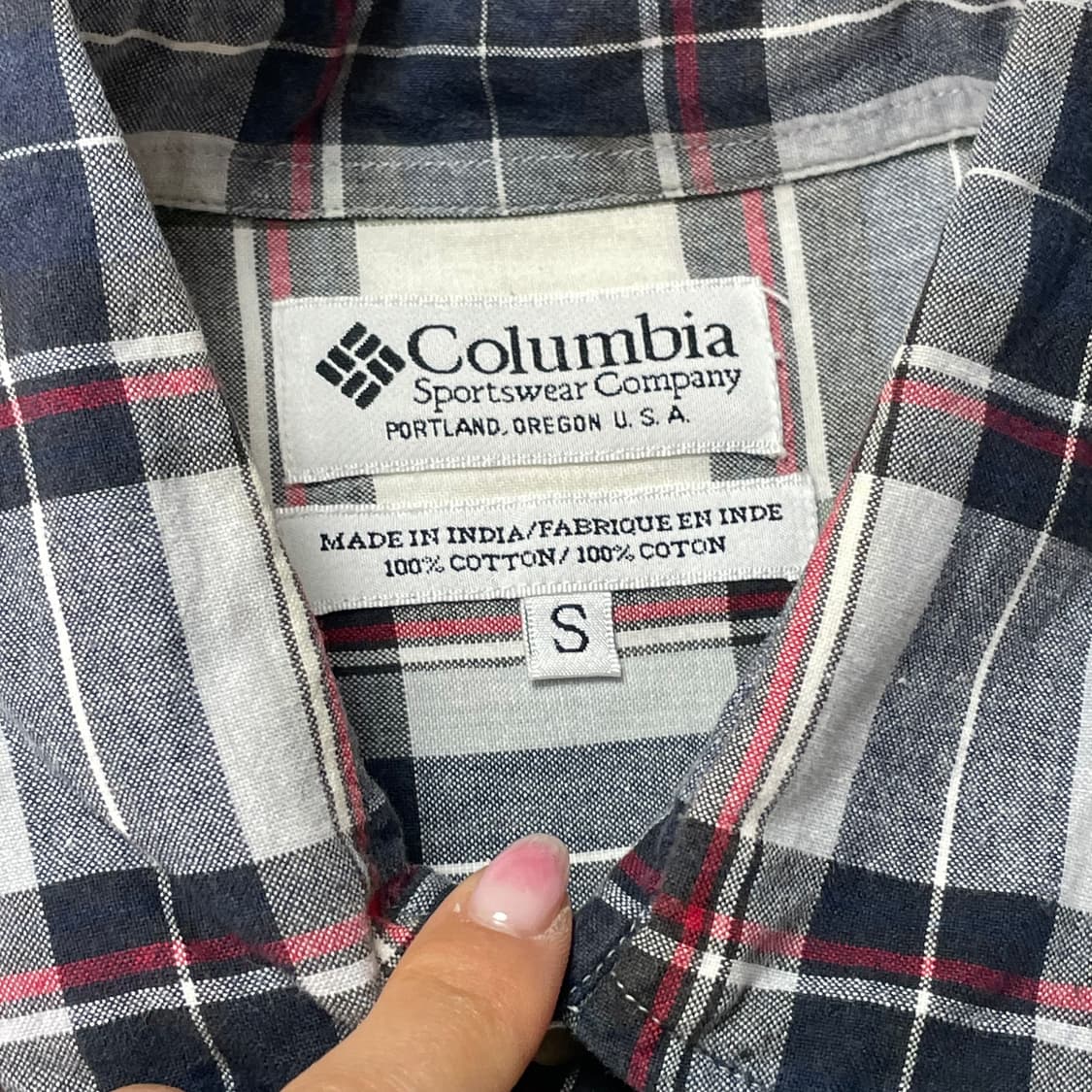 컬럼비아 원포켓 체크 반팔셔츠 S 상품이미지4