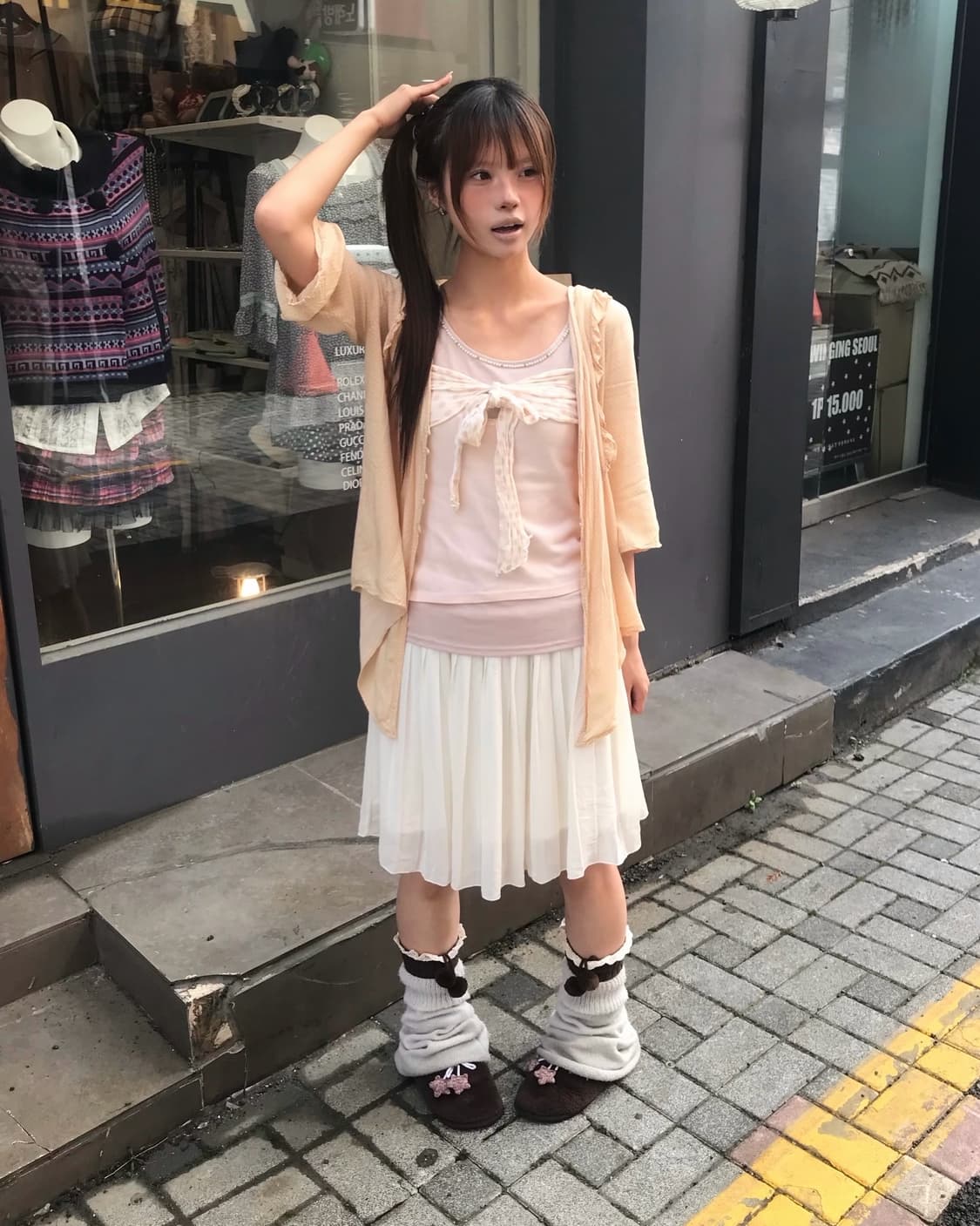 𖤐하구미 핑크 도트 레이어드set𖤐  상품이미지1