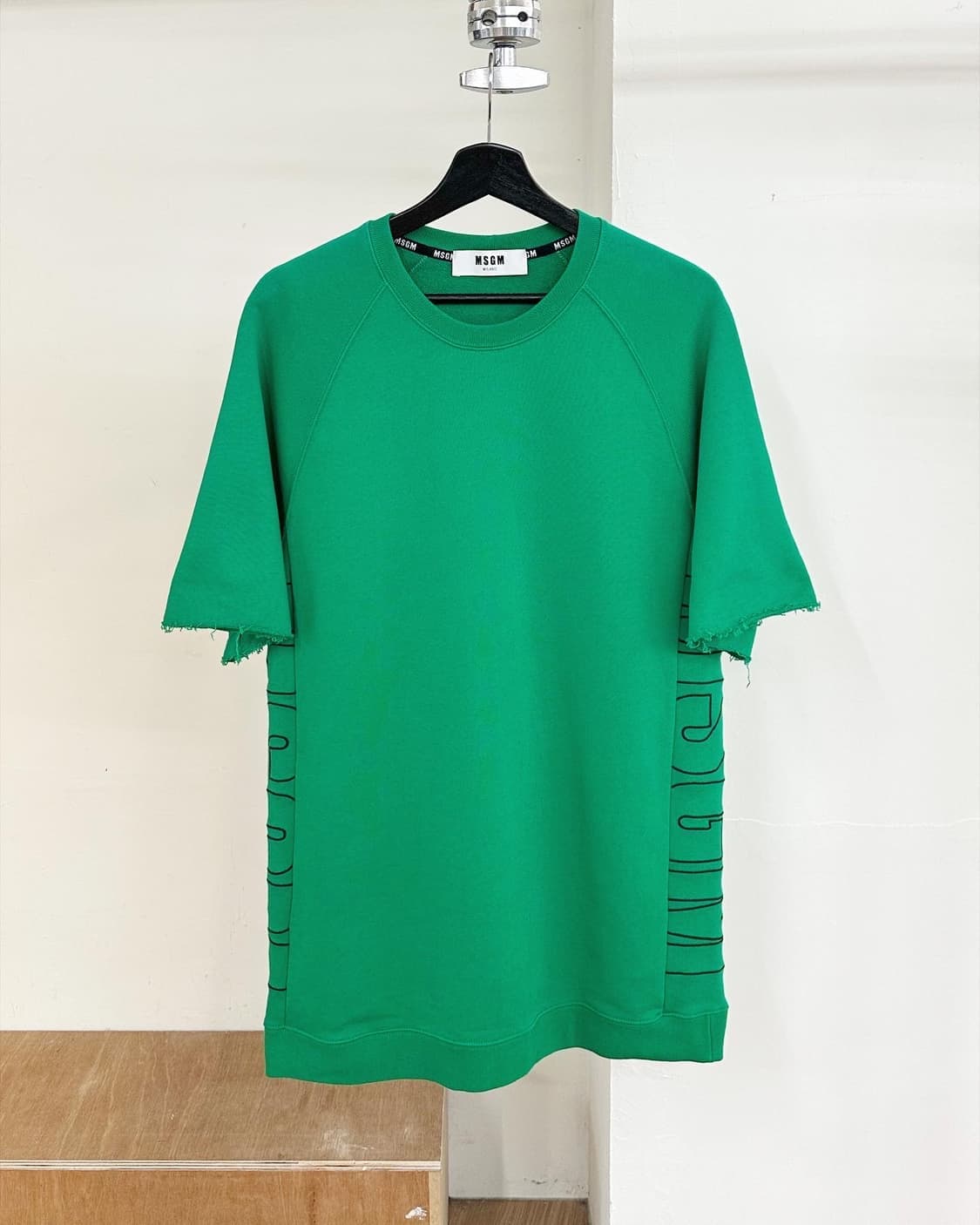 MSGM 그린 사이드 로고 쭈리 반팔 티셔츠  상품이미지1