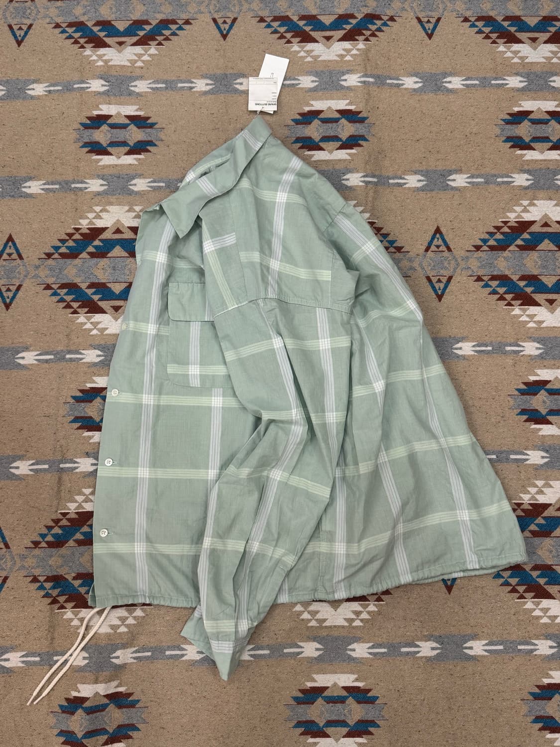 [XL][110] 나나미카 팔라카 체크 셔츠 코랄 그린 상품이미지6