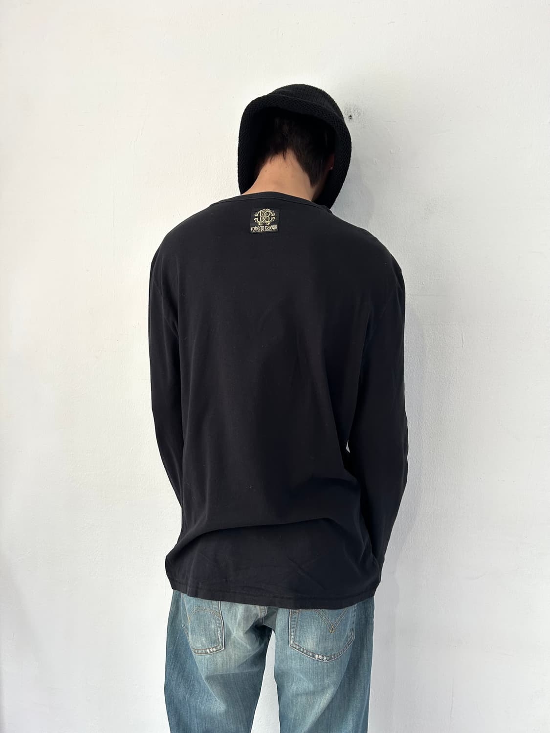 로베르토 카발리 2000s 그래픽 롱슬리브 블랙 상품이미지2