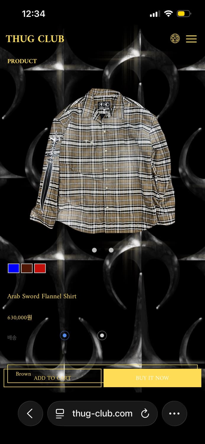 떠그 클럽 아랍 소드 플란넬 셔츠 Size2 [브라운] 상품이미지1