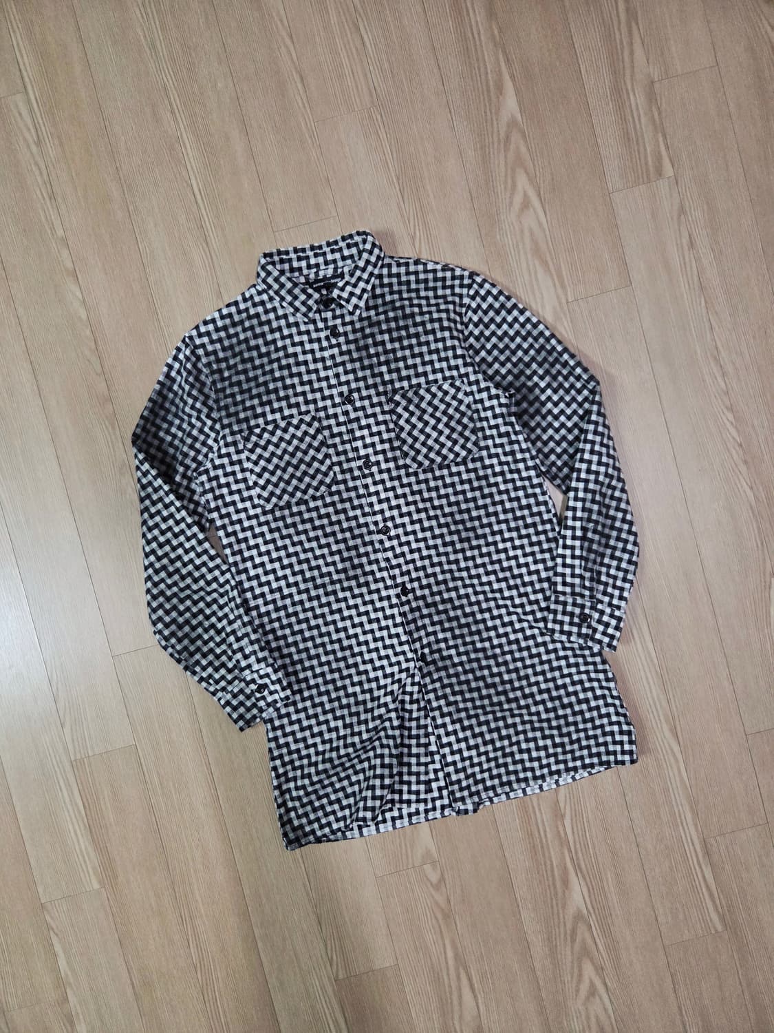 semantic design 러기드 체크 백 지퍼 셔츠 재킷 상품이미지3