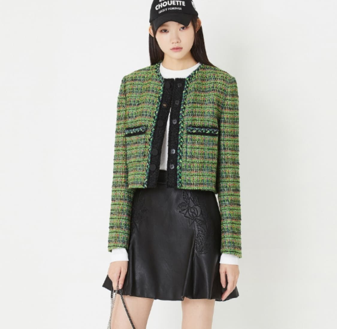 (1회 착용)럭키슈에뜨 크롭 트위드자켓 36사이즈 상품이미지1