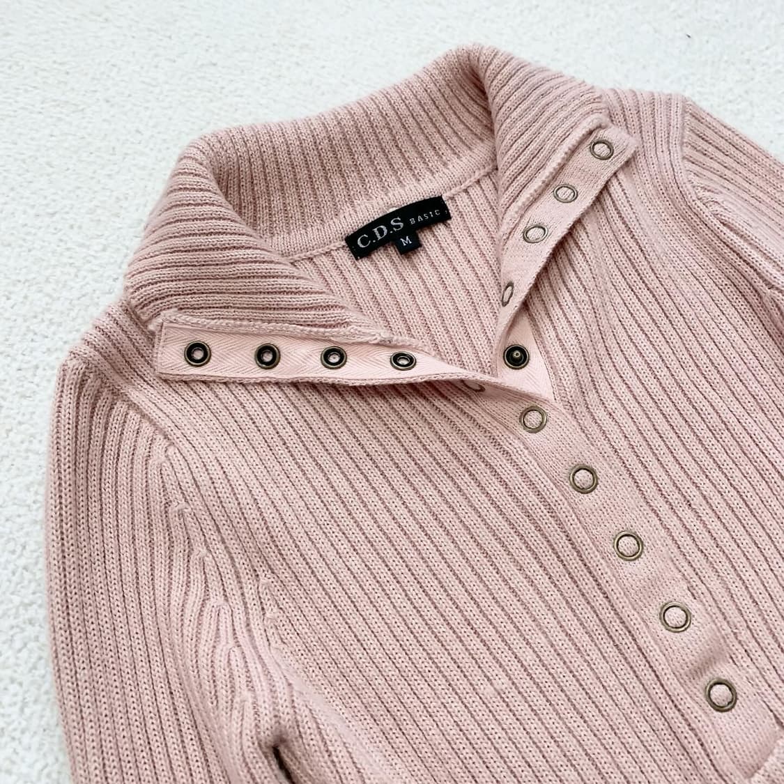 Cds basic 복숭아핑크 골지 니트 상품이미지2