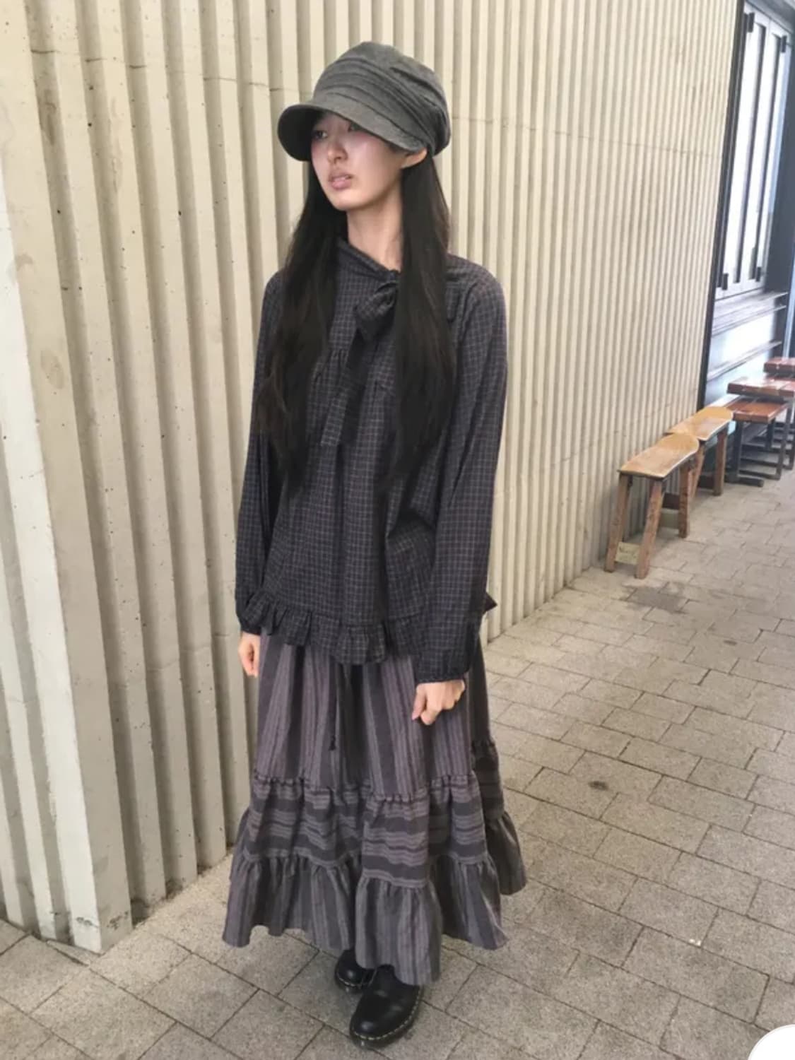 당일배송/코디세트) 유소피에 스커트+프릴블라우스 세트 사와코 일본룩 상품이미지3