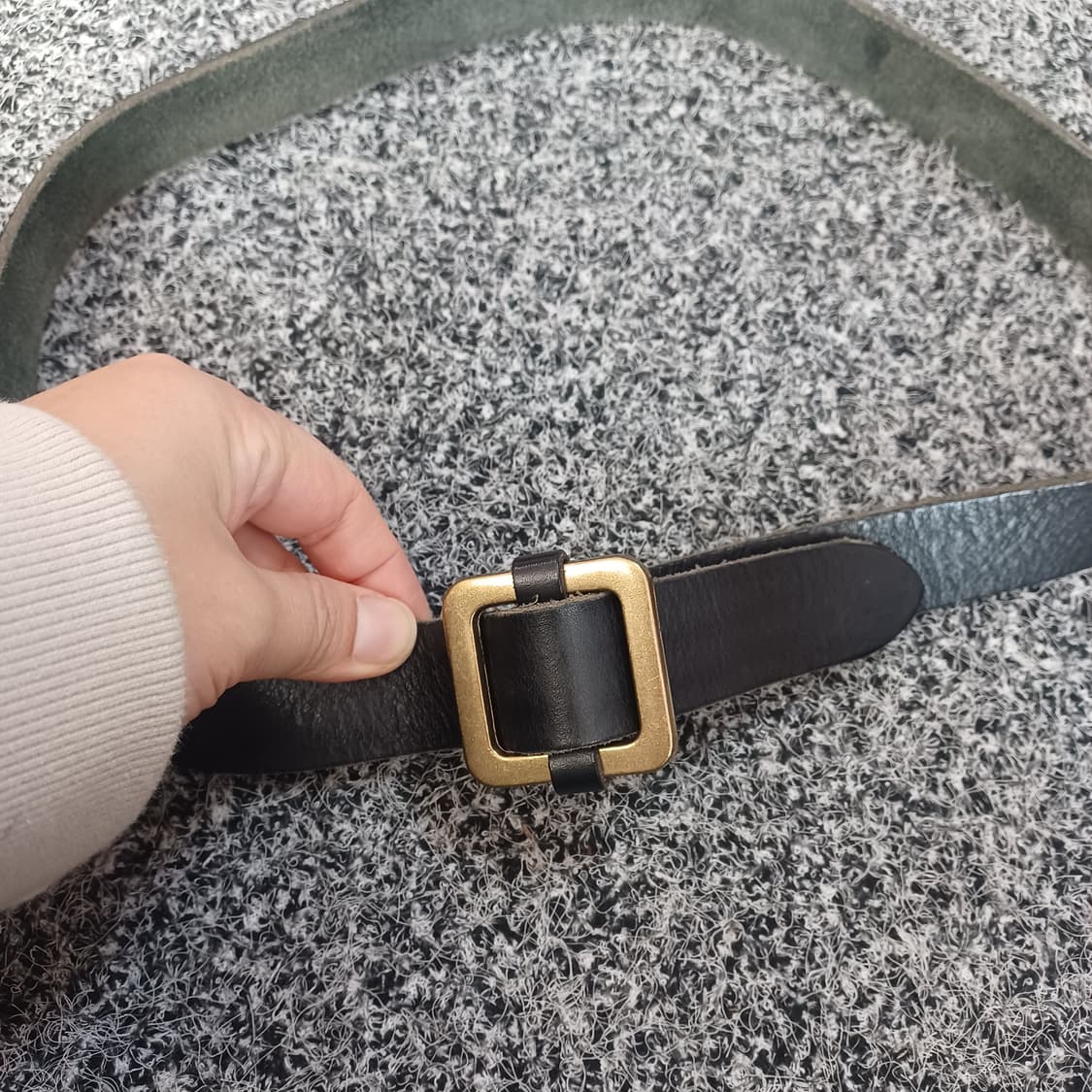 빈티지 가죽 벨트 블랙 상품이미지2