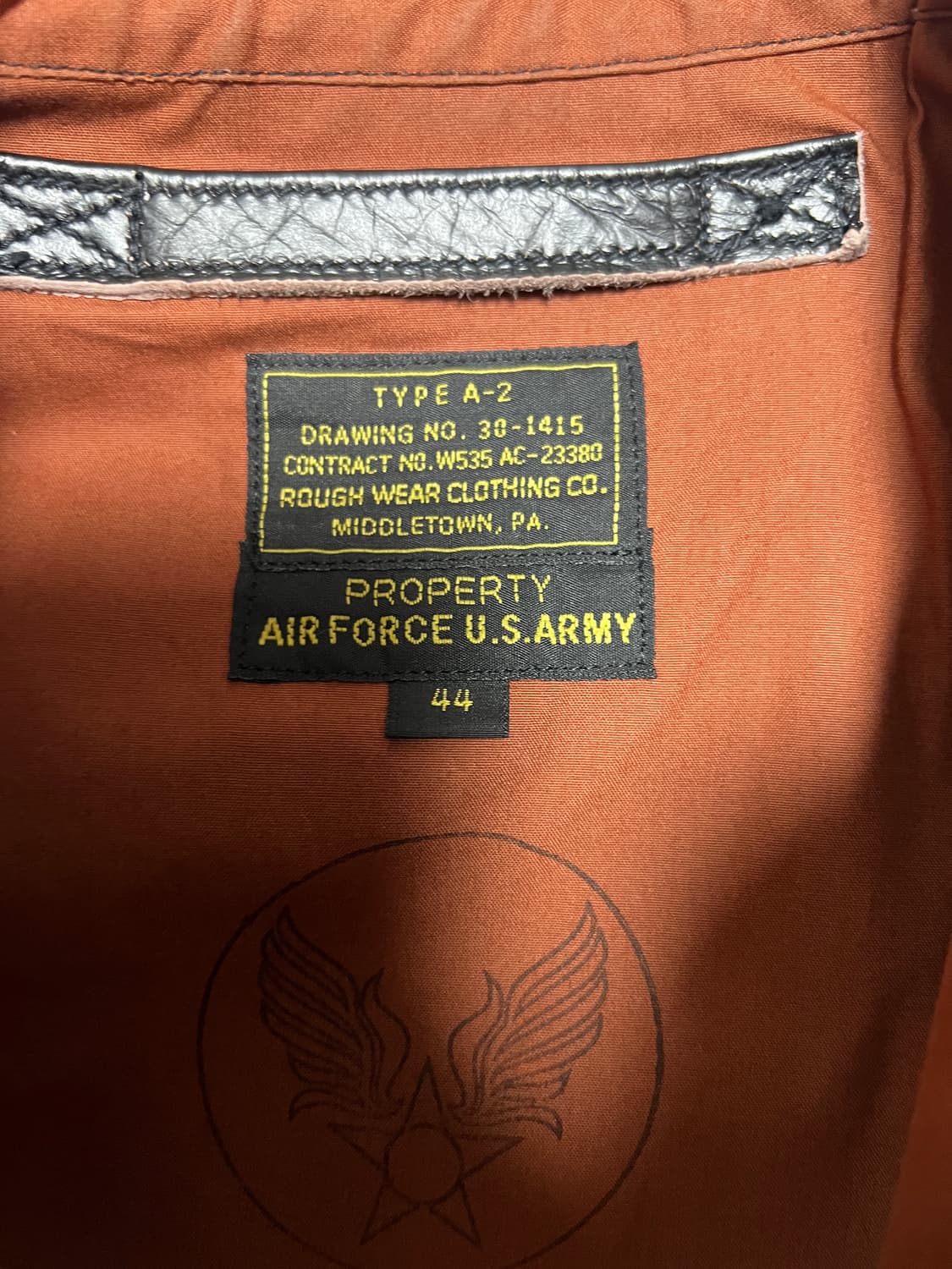 택포80)아카펠라클로딩 Lot.117 A-2자켓 44 신키 홀스하이드 상품이미지3