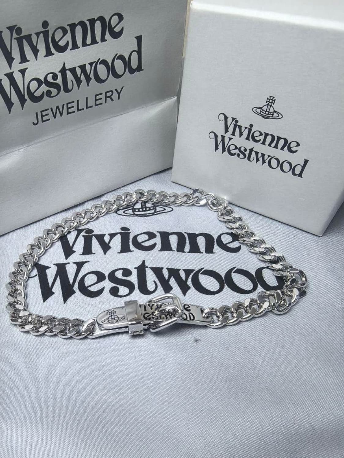 비비안웨스트우드 아카이브 레터링 orb 각인 초커체인 목걸이 상품이미지1