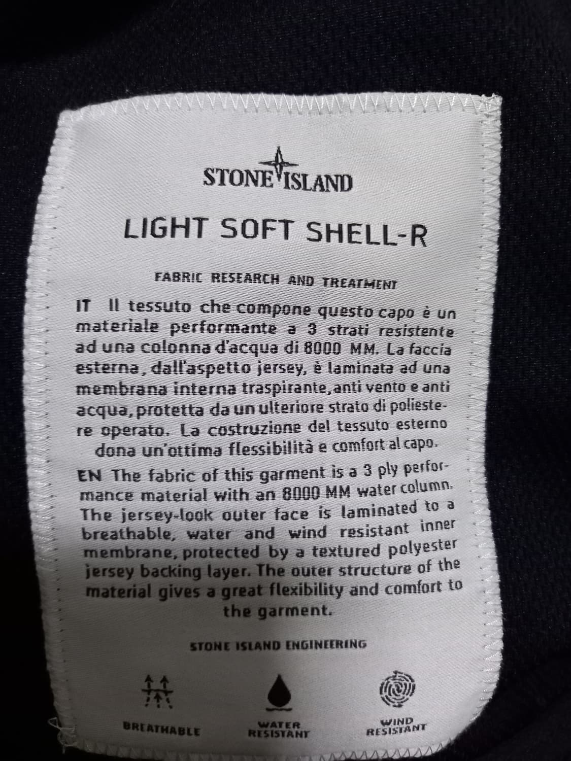 정품 스톤아일랜드 라이트 소프트쉘 후드 자켓 90 / S 상품이미지4