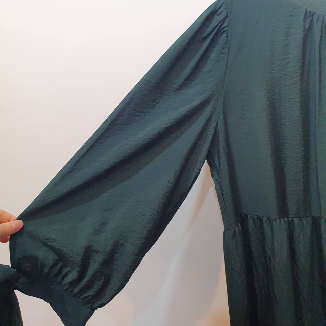 zara 비스코스 그린 롱 원피스  상품이미지4