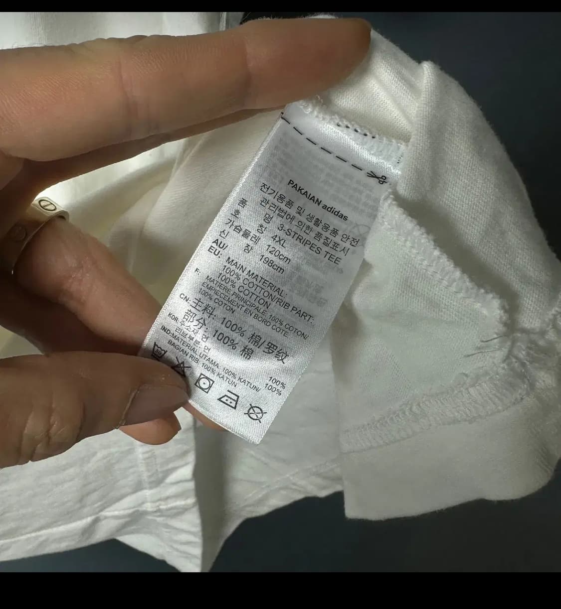 4XL 아디다스 로고 화이트 링거 반팔 티셔츠 팝니다 상품이미지6