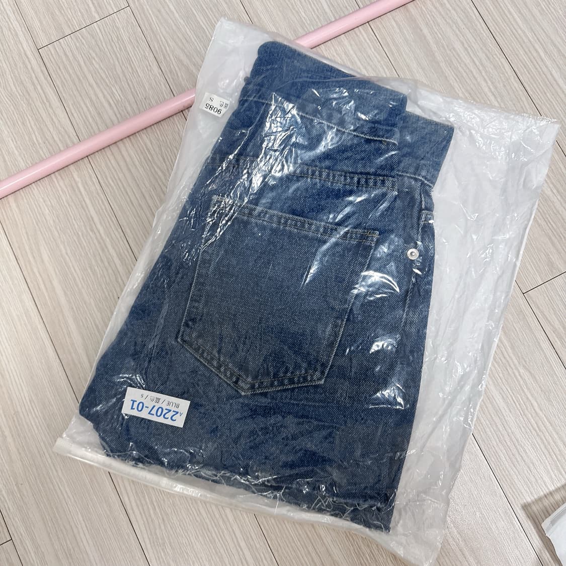 (새상품/s,m)하이웨스트 데님 반바지 상품이미지4