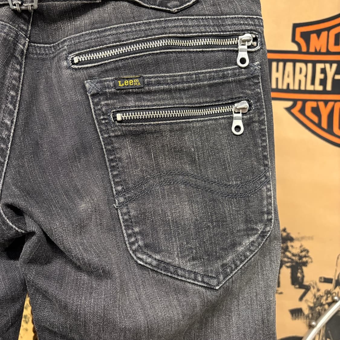 00s Lee MR 웨스턴 포켓 벨티드 Y2K 빈티지워싱 데님팬츠 N78 상품이미지7
