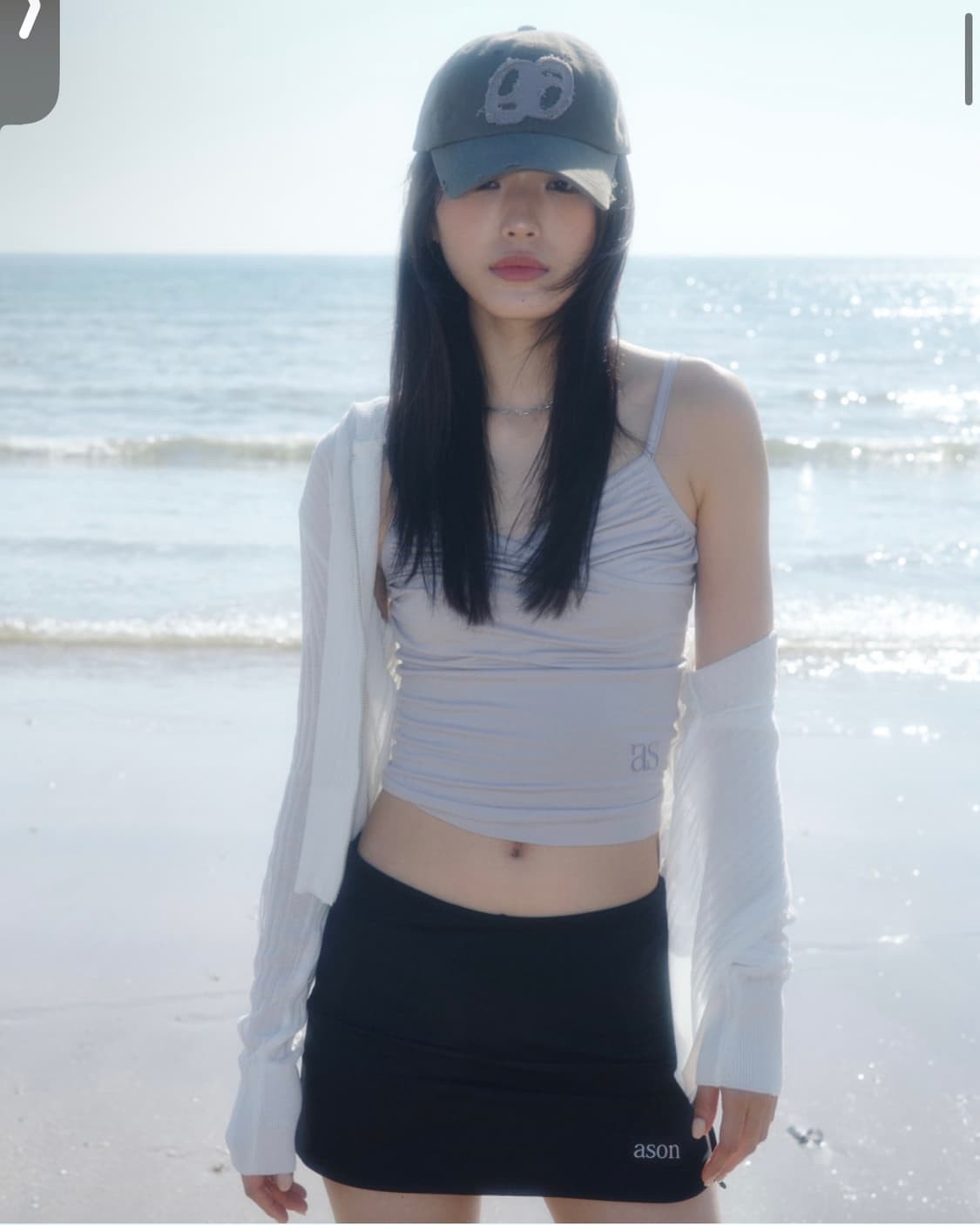 애즈온 블랙 미니스커트 상품이미지2