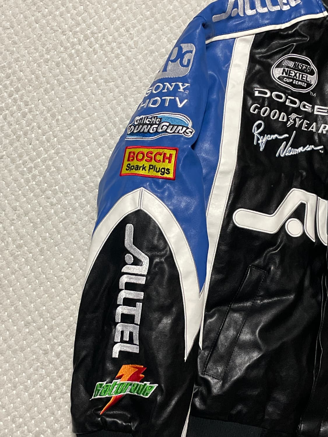 NASCAR 나스카 트랙 레이싱 바이커 레더 봄버 자켓 상품이미지5